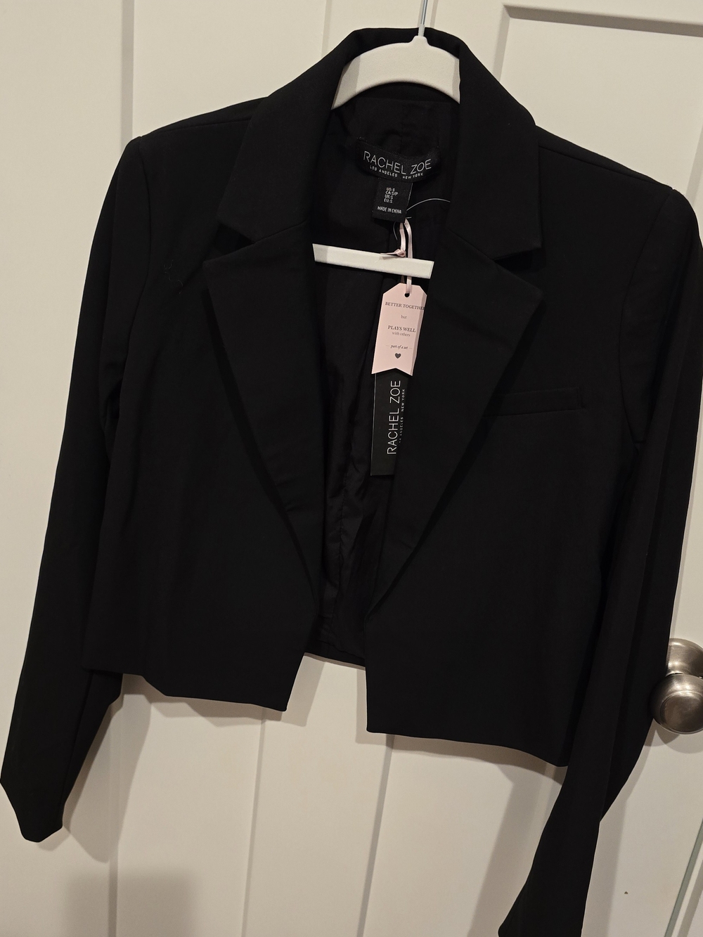 Rachel Zoe Black Cropped Tailored Blazer